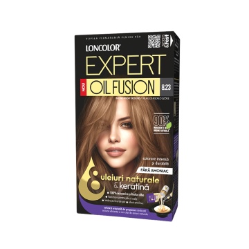 Vopsea de par duo Loncolor Expert Oil Fusion 8,23 Blond irizat deschis