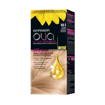 Vopsea de par permanenta fara amoniac Garnier Olia Full Kit 10,1 Blond Foarte Deschis Cenusiu