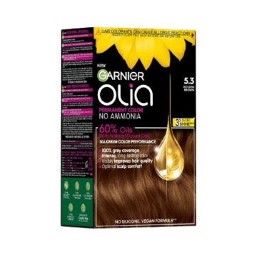 Vopsea de par permanenta fara amoniac Garnier Olia Full Kit 5,3 Saten Auriu