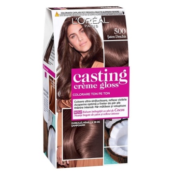 Vopsea de par semi-permanenta fara amoniac L'Oreal Paris Casting Creme Gloss 500 Saten Deschis