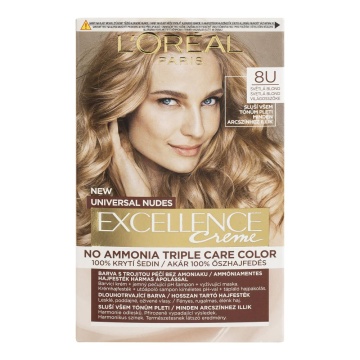 Vopsea permanenta de par cu amoniac L'Oreal Paris Excellence Creme Nud 8U Blond Deschis Universal