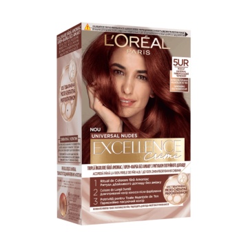 Vopsea permanenta de par cu amoniac L'Oreal Paris Excellence Creme Nud 5Ur Roscat Universal