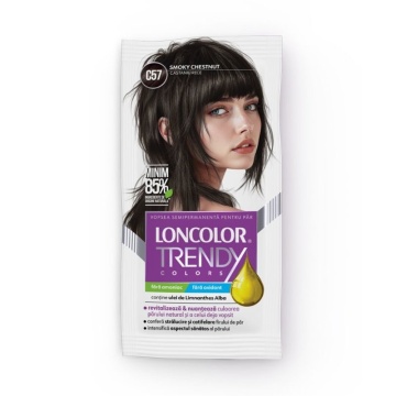 Vopsea semipermanenta Loncolor Trendy Colors C57 Castaniu Rece, Smoky Chestnut