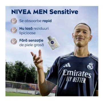 Balsam after shave pentru ten sensibil editie cu Real Madrid, 100 ml, Nivea Men [6793] - Img 3