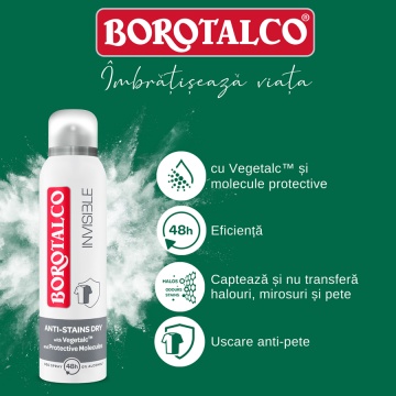 BOROTALCO Deodorant spray antiperspirant 48h, Invisible Dry, 150 ml [1866] - Img 2