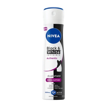 Deodorant spray pentru femei Nivea Authentic Invisible Black & White, 150 ml [0198]
