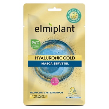 Masca pentru fata Elmiplant Servetel Hyaluronic Gold, 25 ml [2781]