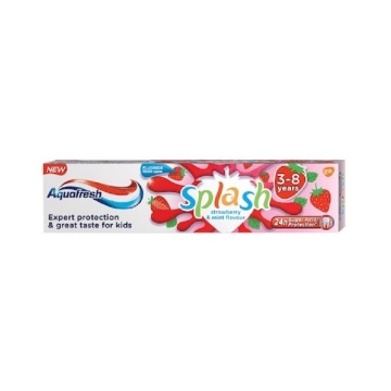 Pasta de dinti Aquafresh Splash Strawberry 3-8 Ani pentru copii, 50 ml [8241/9472/4240]