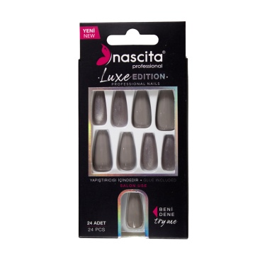 Unghii false Luxe Edition Ballerina Grey Nascita, 24 bucati [1495]