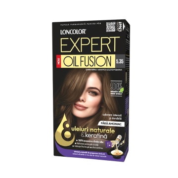 Vopsea de par duo Loncolor Expert Oil Fusion 5,35 Saten auriu