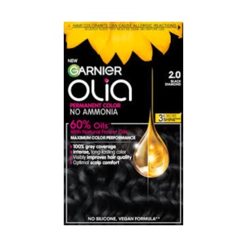 Vopsea de par permanenta fara amoniac Garnier Olia Full Kit 2,0 Negru Diamant