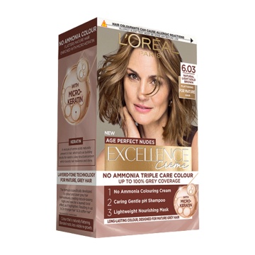 Vopsea permanenta de par cu amoniac L'Oreal Paris Excellence Creme Nudes Age Perfect 6,03 Ash Brown