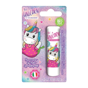Balsam de buze pentru copii cu aroma de capsuni Natura Verde Be A Unicorn SPF15, 5 ml [1121]