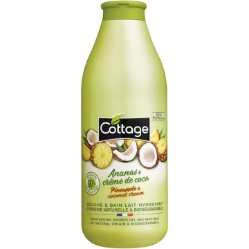 Gel de dus si lapte de baie cu aroma de ananas si cocos Cottage, 750 ml [9084]