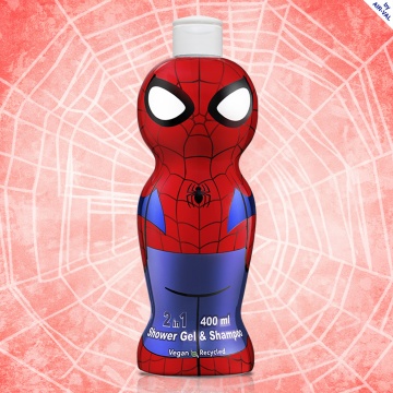 Gel de dus si sampon 2 in 1 cu figurina 1D pentru copii Air-Val Spiderman , 400 ml [0382] - Img 2