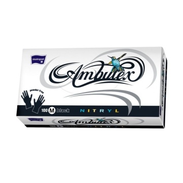 Manusi Nitril Black Nepudrate marime M, Ambulex, x100 [6381]