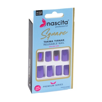 Nascita Unghii False Square Purple si Ombre 163, x24 [2776]