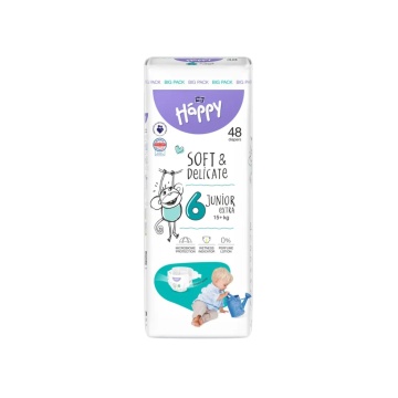 Scutece Happy New Baby Nr,6 Extra pentru copii, x48 [5551]
