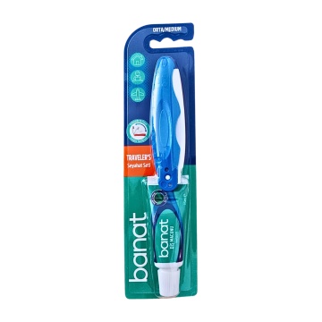 Set cadou pentru calatorie cu periuta pliabila si pasta de dinti 15 ml Banat, blister [5634]