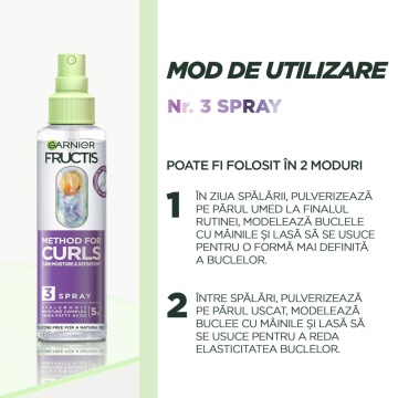 Spray Garnier Fructis Curls Method pentru definirea buclelor, 150 ml [5042] - Img 3