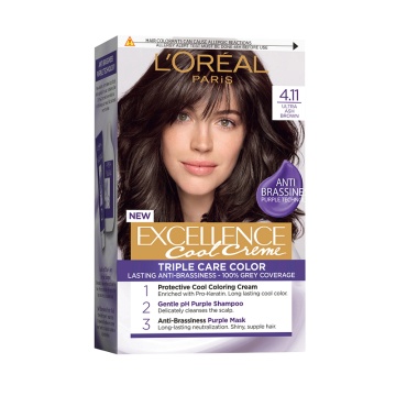 Vopsea permanenta de par cu amoniac L'Oreal Paris Excellence Creme Ash 4,11 Brown