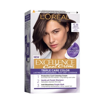 Vopsea permanenta de par cu amoniac L'Oreal Paris Excellence Creme Ash 5,11 Light Brown