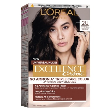 Vopsea permanenta de par cu amoniac L'Oreal Paris Excellence Creme Nud 2U Saten Foarte Inchis Universal