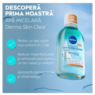 Apă micelară 5% PHA Derma Skin Clear, Nivea, 400ml [0147] - Img 3
