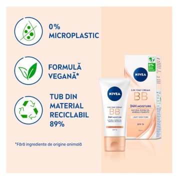 Cremă BB Cream cu minerale nuanța light SPF15, 50 ml, Nivea 5425/7955/6927 - Img 5