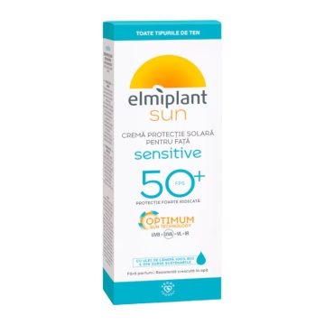 Cremă față sensitive Elmiplant Sun SPF50, protecție piele sensibilă, 50 ml [3024/7723]