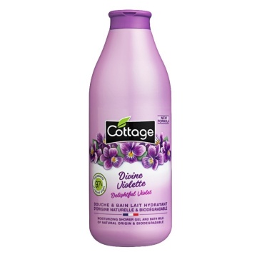Gel de dus si lapte de baie cu aroma de violete Cottage, 750 ml [9039]