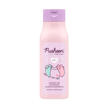 Gel de dus si sampon 2 in 1 Aura Pusheen 2 in 1 Roz pentru copii, 400 ml [1818]