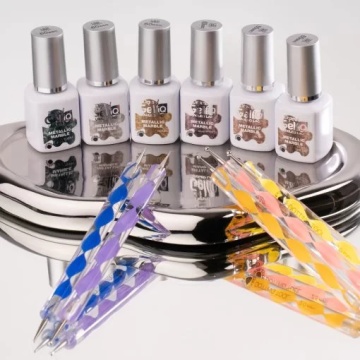 Gel de unghii IQ UV Led Effects Metallic Marble Aquamarine, Depend, 5 ml - Img 2