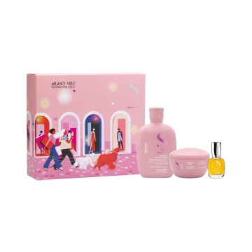 Kit Alfaparf Holiday Moisture pentru hidratare, sampon 250 ml + masca 200 ml + cristale lichide 15 ml [0662]