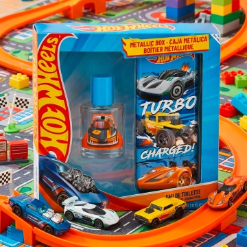 Set cadou Hot Wheels cu apă de toaletă (EDT) 30 ml și cutie metalică Air-Val [9316] - Img 2