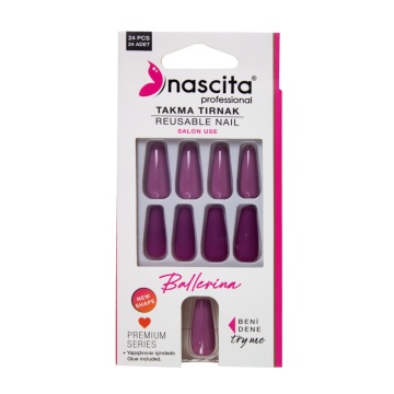 Unghii false Ballerina Mat si Shiny Rose 157 Nascita, x24 [2714]