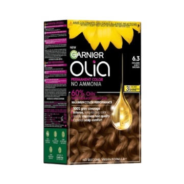 Vopsea de par permanenta fara amoniac Garnier Olia Full Kit 6,3 Blond Inchis Auriu