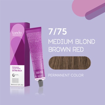Vopsea de par permanenta Londa Professional Extra Rich, 7/75, 60 ml