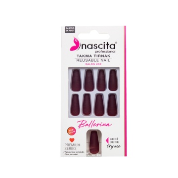 Nascita Unghii False Ballerina Bordo 154, x24 [2684]