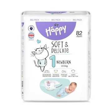 Scutece Happy New Baby Nr,1 New Born pentru copii, x82 [5346]