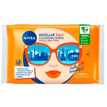 Servetele demachiante Micellar 3in1 pentru toate tipurile de ten Editie Limitata, 25 bucati, Nivea 0486 - Img 3