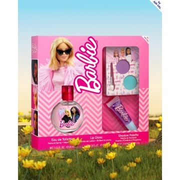 Set cadou Air-Val Barbie cu luciu de buze, fard de ochi pentru copii si apa de toaleta 30 ml [4243] - Img 3