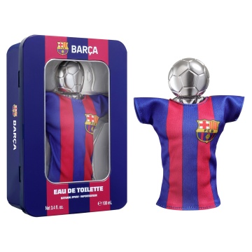 Set cadou cu apa de toaleta FC Barcelona 100 ml cu tricou in miniatura si cutie metalica Air-Val [6957]