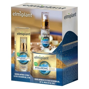 Set cadou Elmiplant cu crema de zi Hyaluron Gold si ser de fata 30 ml, XS24 [8209]