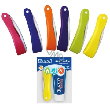 Set cadou pentru calatorie cu mini periuta de dinti pliabila si pasta de dinti 15 ml Banat [4880]