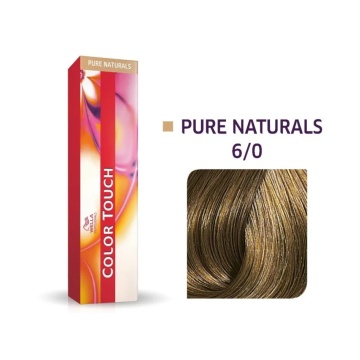 Vopsea de par demipermanenta Wella Professionals Color Touch, Pure Naturals, Dark Blonde 6/0, 60 ml
