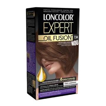 Vopsea de par Loncolor Expert Oil Fusion 7,34 Blond Auriu Aramiu