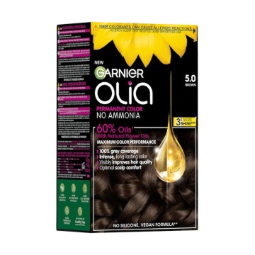 Vopsea de par permanenta fara amoniac Garnier Olia Full Kit 5,0 Saten