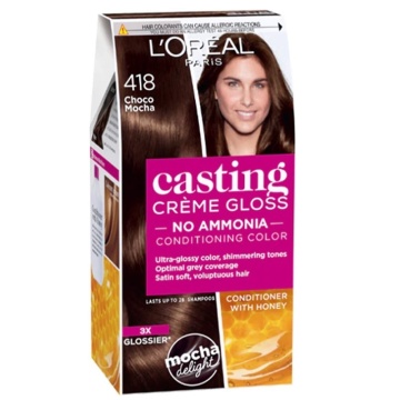 Vopsea de par semi-permanenta fara amoniac L'Oreal Paris Casting Creme Gloss 418 Choco Mocha