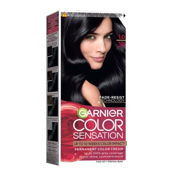 Vopsea permanenta de par cu amoniac Garnier Color Sensation 1,0 Negru Onix